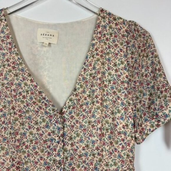 Sezane Vic Dress in Lily Floral 36 Silk - Picture 5 of 8